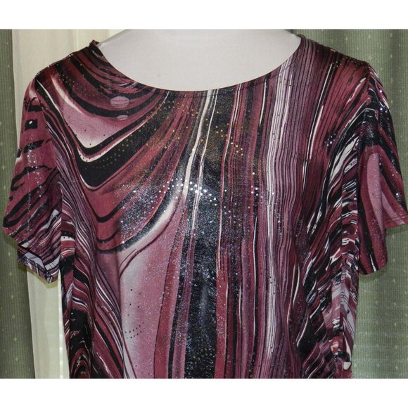 Dressbarn size 2X stretch blend pull over purple shimmering top plus size women - Picture 3 of 6